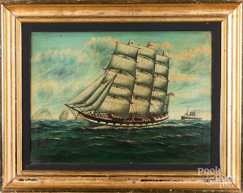 OIL ON CANVAS SHIP PORTRAITOil 3152f8