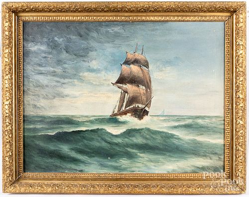 OIL ON CANVAS SHIP PORTRAIT EARLY 3152f9