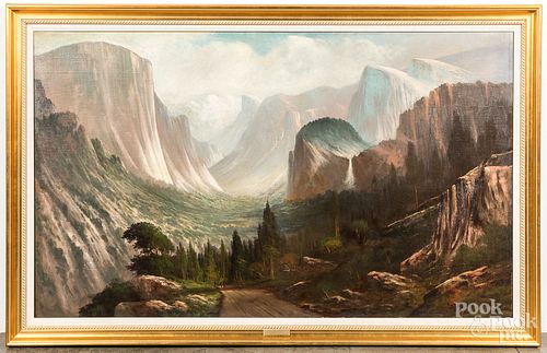 OIL ON CANVAS VIEW OF YOSEMITE,