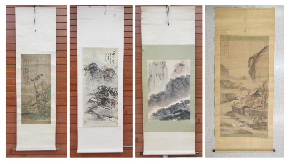 FOUR CHINESE LANDSCAPE SCROLLS FOUR 31530b
