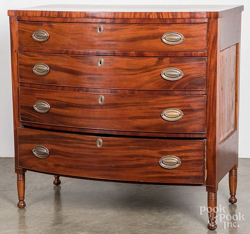 SHERATON BOWFRONT CHEST OF DRAWERS  315352