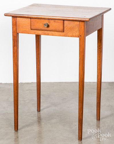 TALL WALNUT ONE DRAWER STAND, LATE