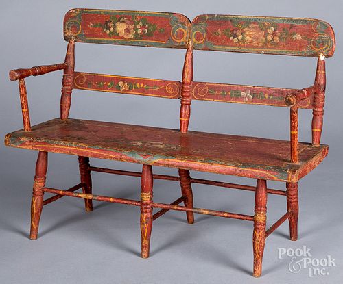 DOLL S PAINTED SETTEE 19TH C Doll s 31538f