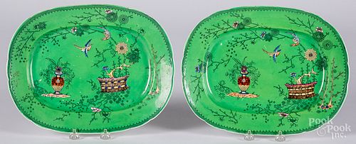 PAIR OF STAFFORDSHIRE PLATTERS,