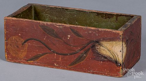 PAINTED PINE DRESSER BOX, 19TH