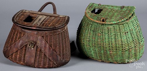 TWO BASKET FISHING CREELS, EARLY