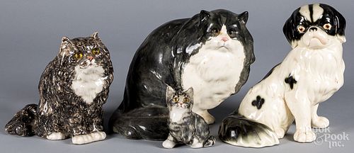 THREE ENGLISH WINSTANLEY CERAMIC CATS,