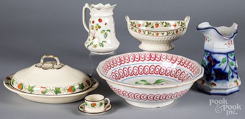 MISCELLANEOUS STRAWBERRY PORCELAIN,