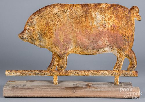 SWELL BODIED PIG WEATHERVANE 20TH 315460