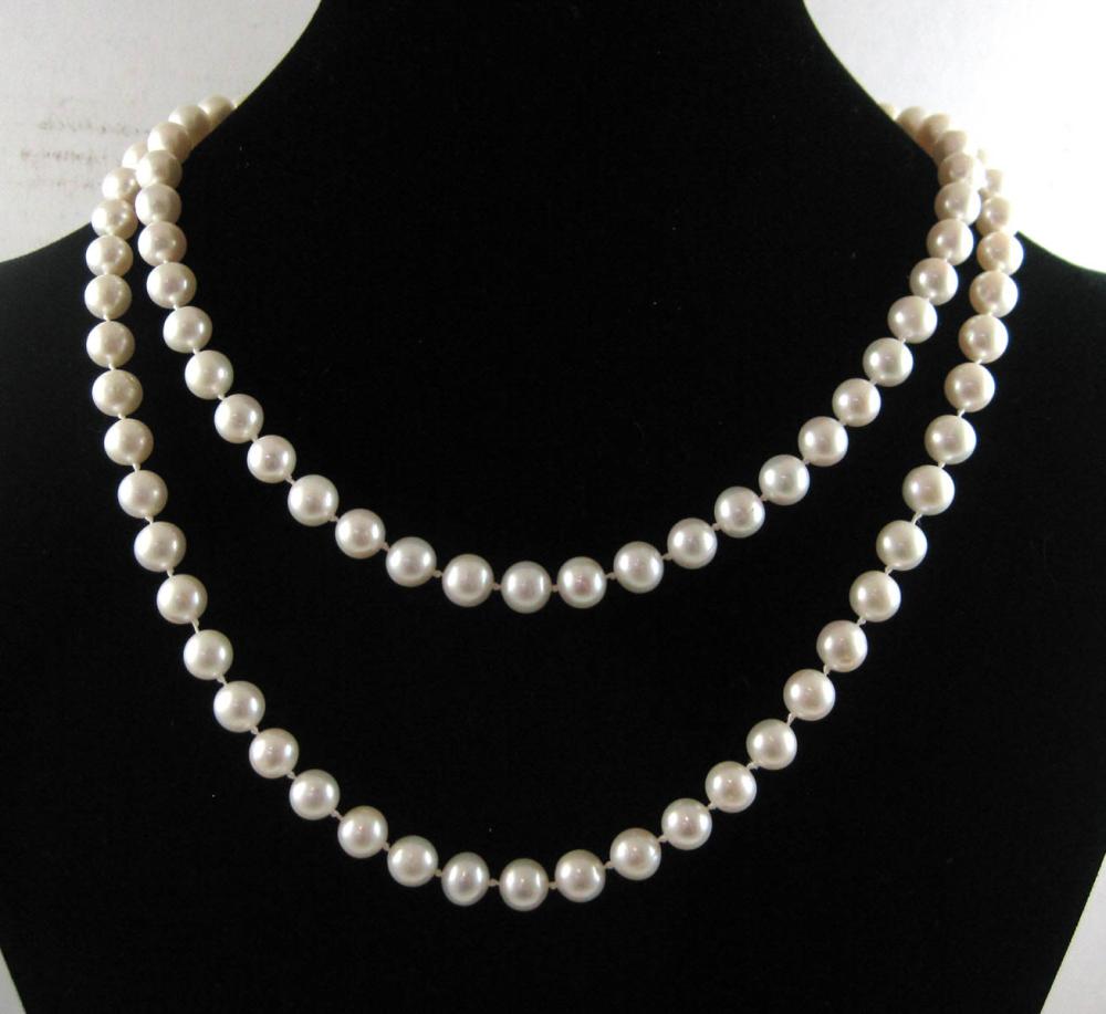 DOUBLE STRAND PEARL NECKLACE 14K 315463