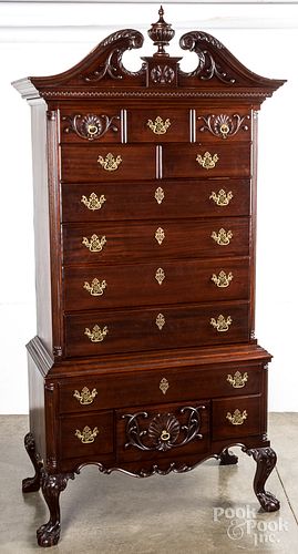 CHIPPENDALE STYLE MAHOGANY HIGH 3154a5