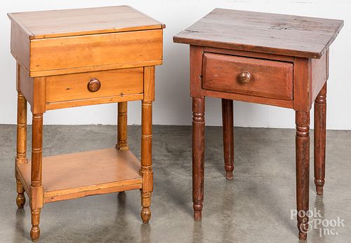 PINE WASHSTAND AND RED STAINED