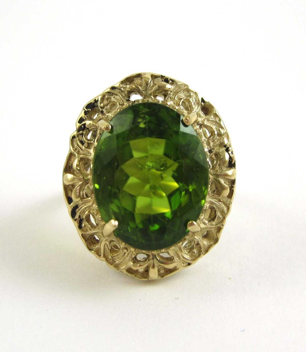 PERIDOT AND FOURTEEN KARAT GOLD