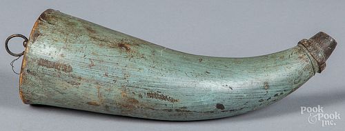 PAINTED POWDER HORN 19TH C Painted 3154f9