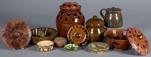 GROUP OF REDWARE, 19TH C.Group of redware,