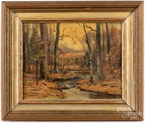 FRANK A. BARNEY OIL ON BOARD LANDSCAPEFrank