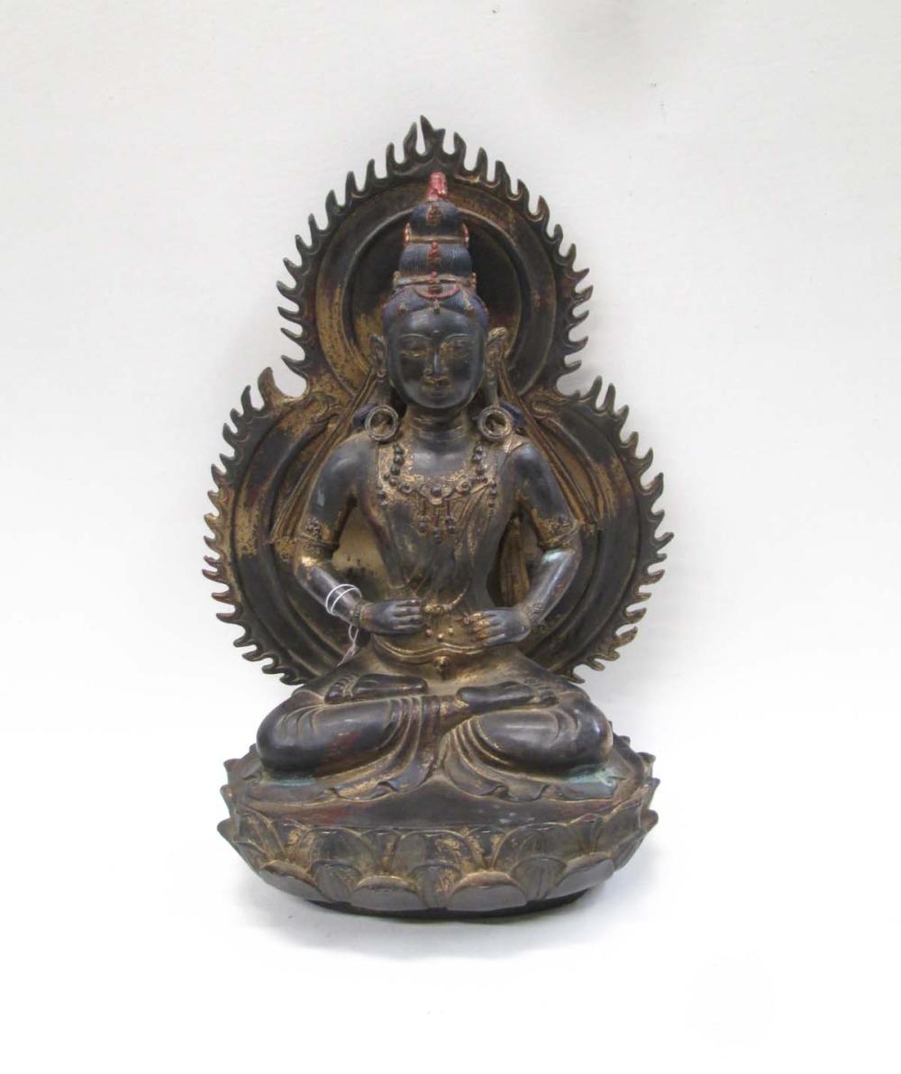 CHINESE POLYCHROME BRONZE BUDDHA 315550