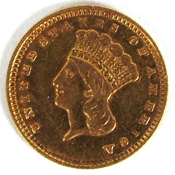 1856 Indian Princess Head 1 Gold 4eeef
