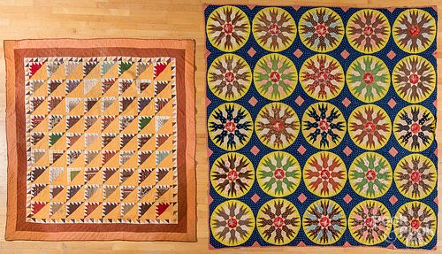 TWO PENNSYLVANIA PATCHWORK QUILTS,