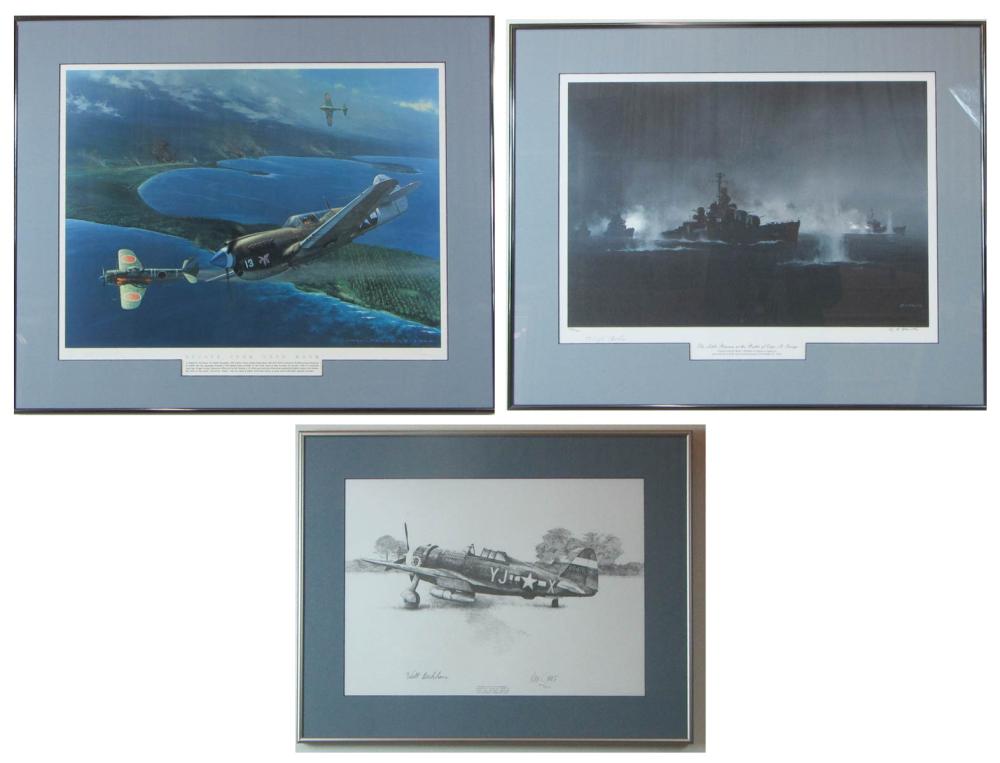 THREE MILITARY THEMED OFFSET LITHOGRAPHS  31558e