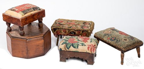 FOUR FOOTSTOOLS 19TH AND 20TH 315593