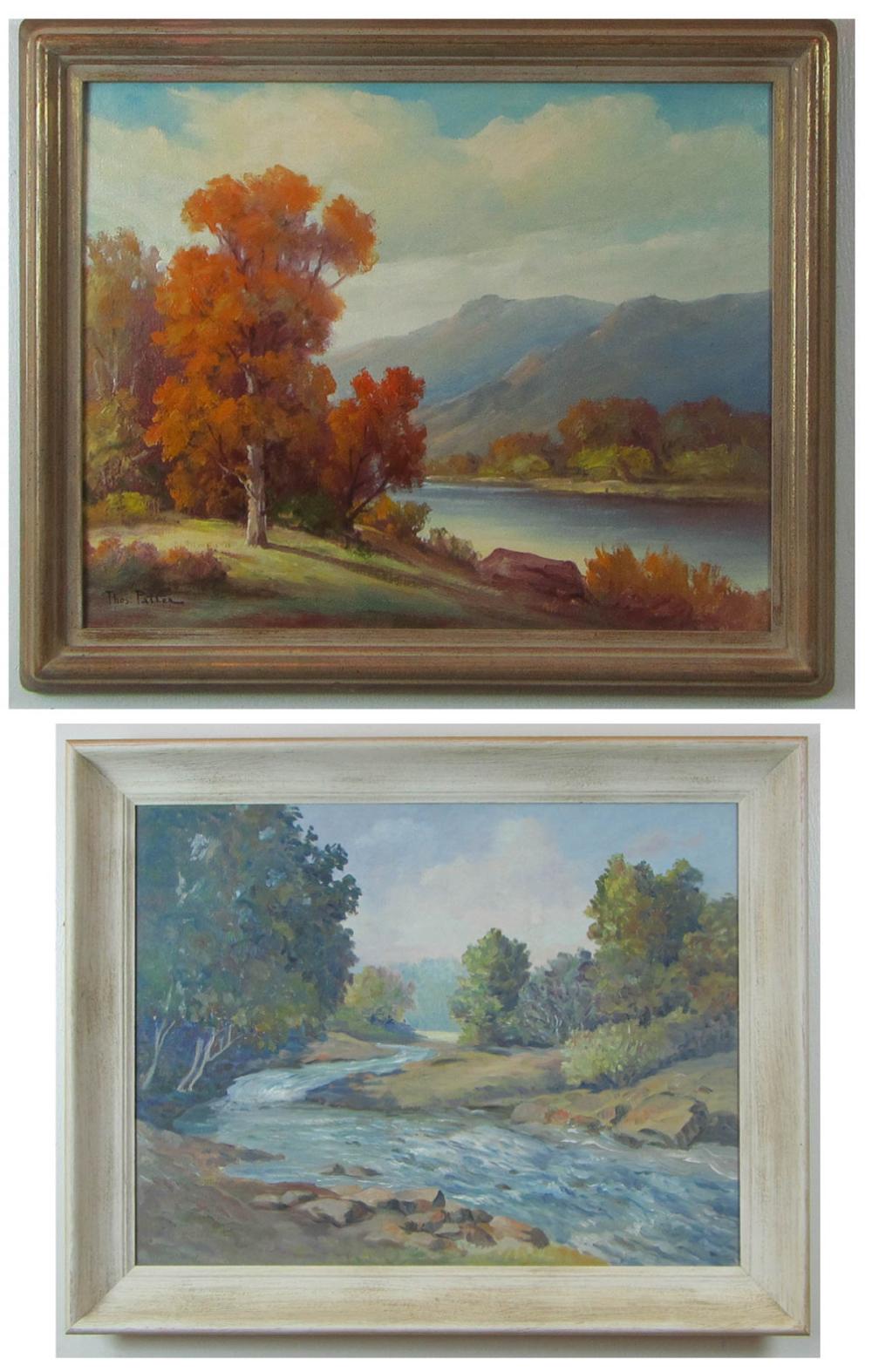 TWO LANDSCAPE OIL PAINTINGS: THOMAS