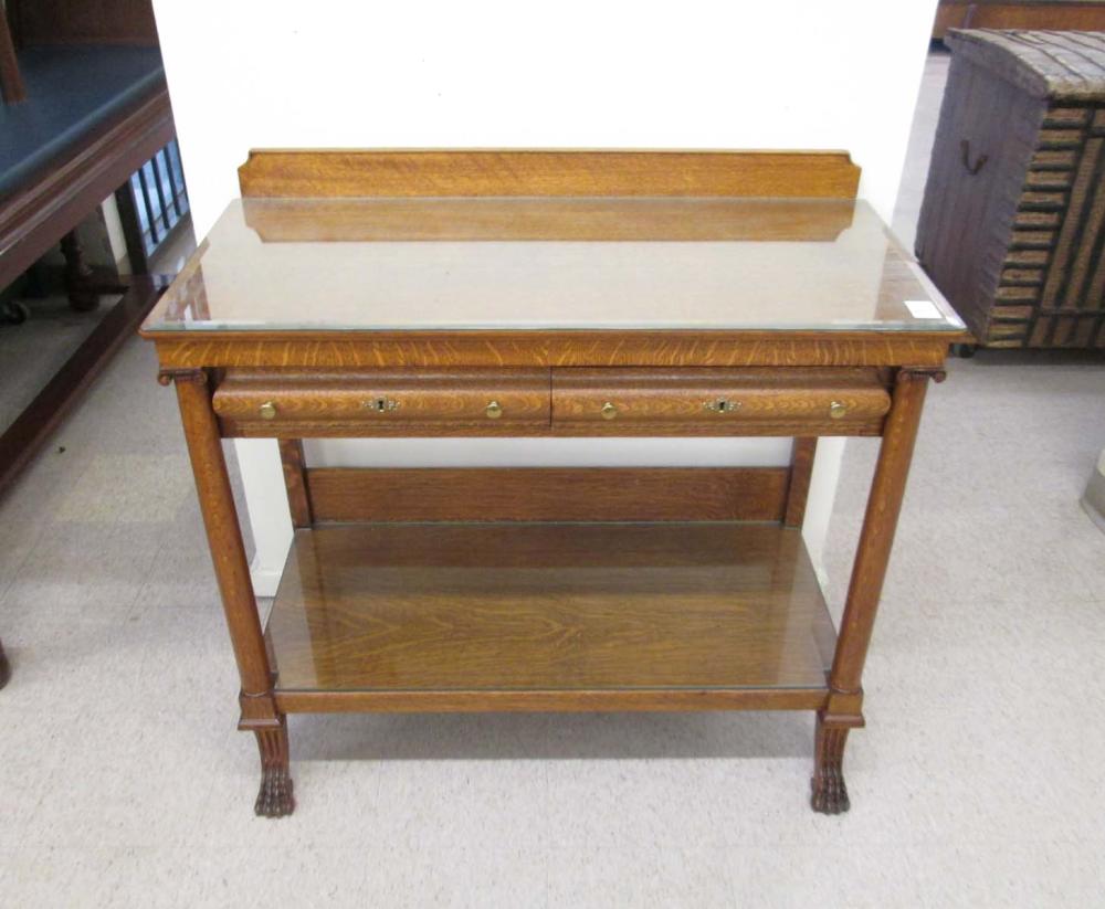 TWO TIER OAK SERVING STAND AMERICAN  3155b0