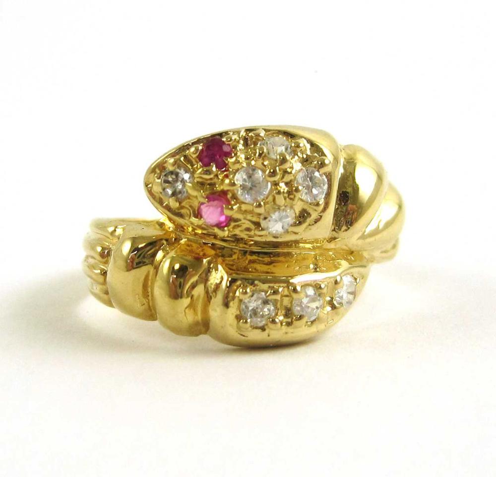 RUBY AND EIGHTEEN KARAT GOLD SNAKE 3155da