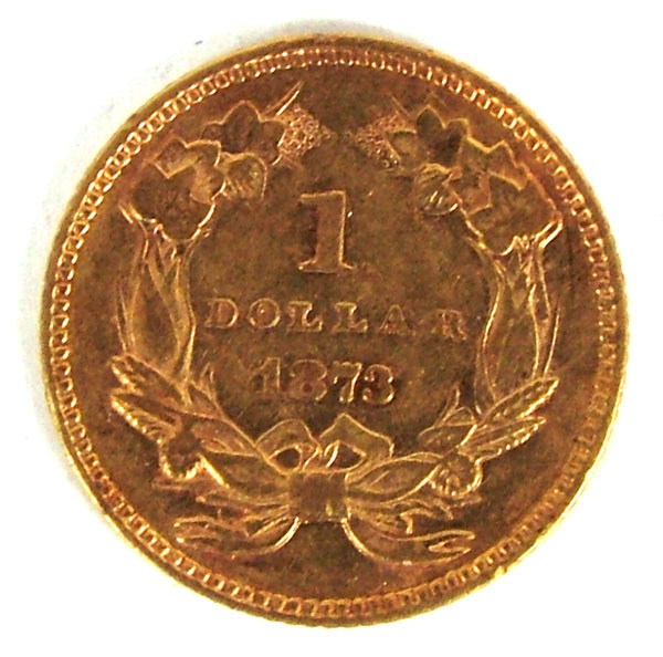 1873 Indian Princess Head $1 Gold