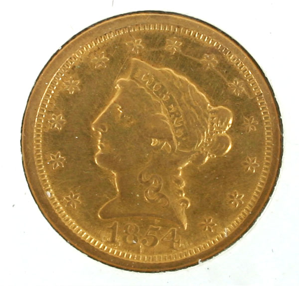 1854 O Liberty Head 2 50 Gold 4ef05