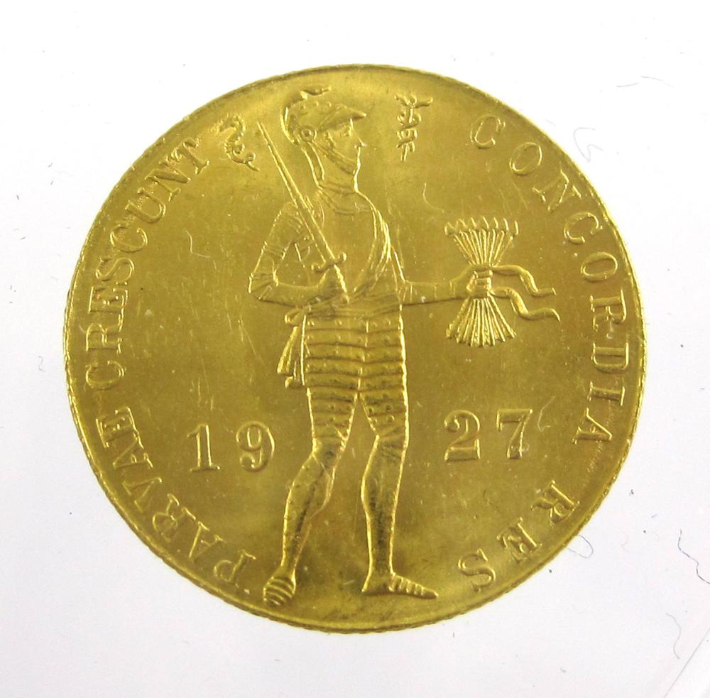 1927 NETHERLANDS DUCAT GOLD COIN,