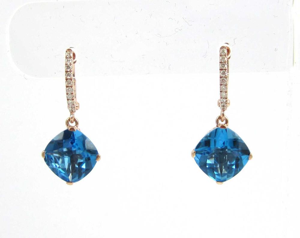 PAIR OF BLUE TOPAZ AND DIAMOND 315643