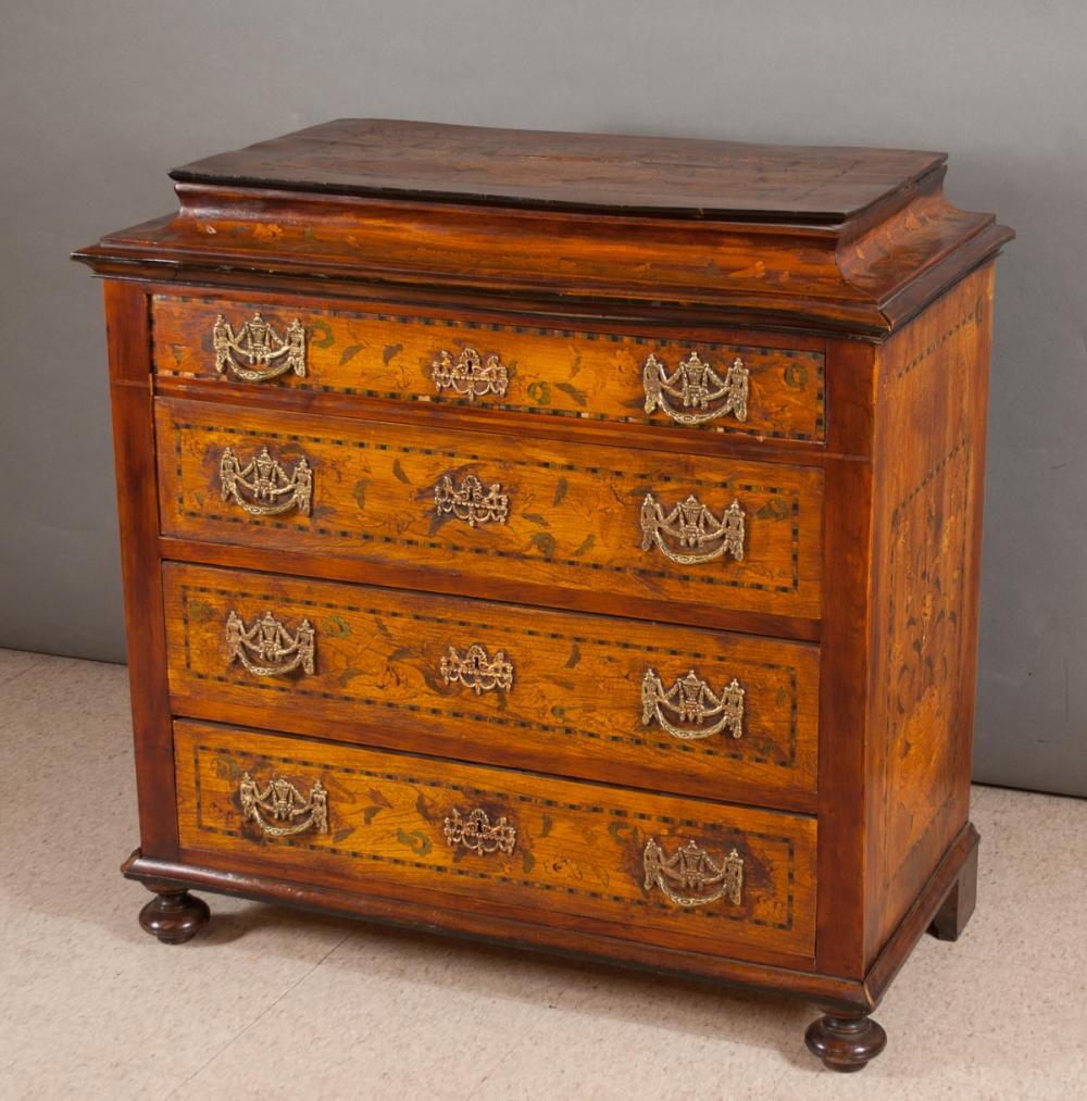 FOUR DRAWER MARQUETRY INLAID CHEST  315650
