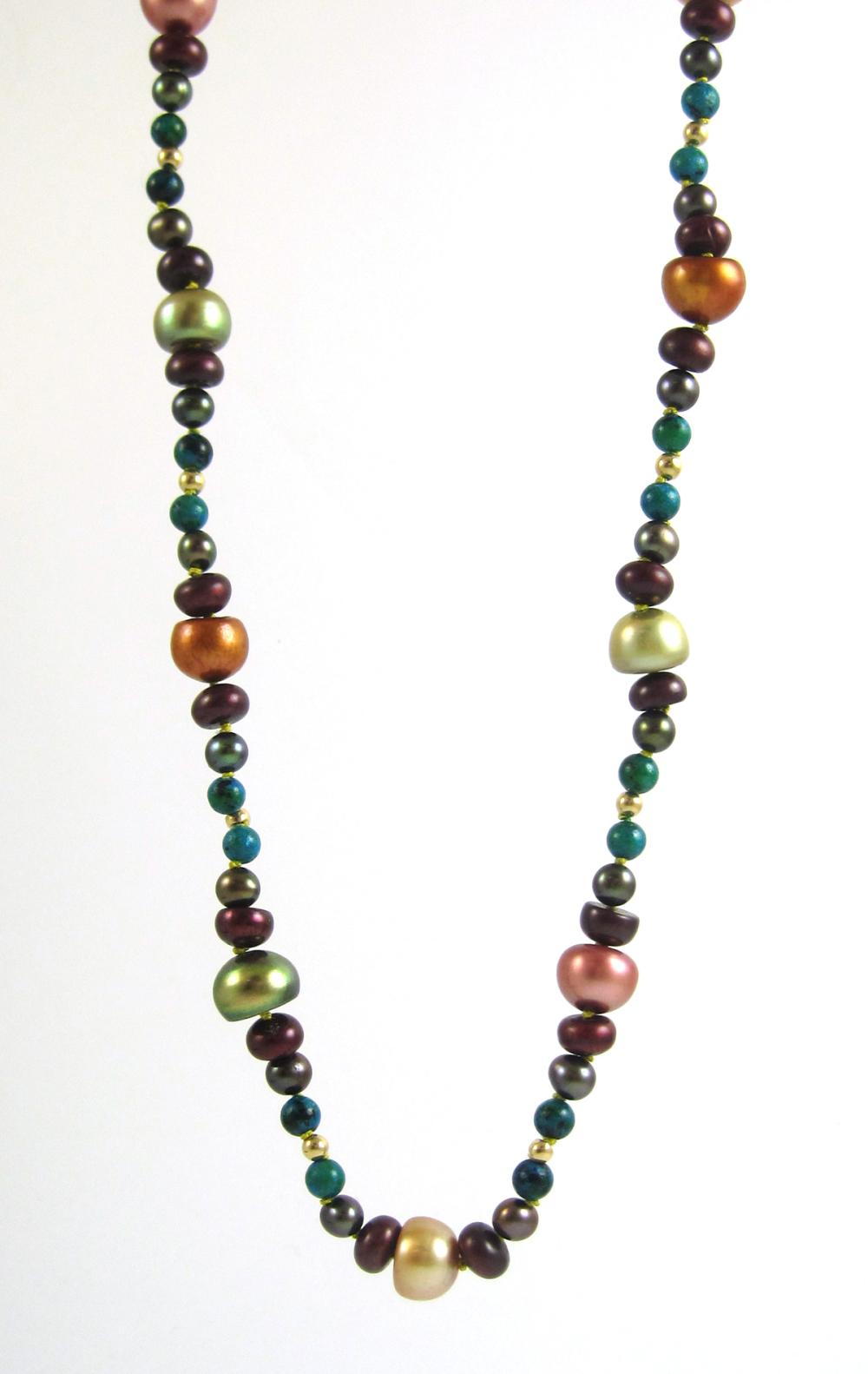 COLORED PEARL AND AZURITE BEAD 315652