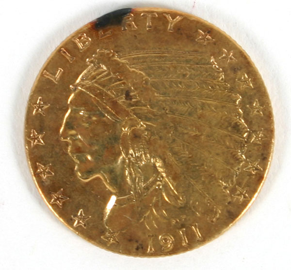 1911 Indian Head 2 50 Gold Coin 4ef09