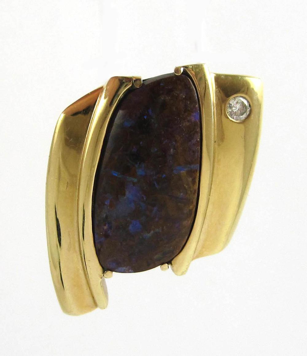 BOULDER OPAL, DIAMOND AND FOURTEEN