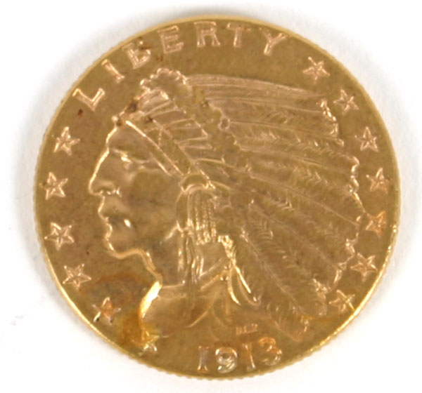 1913 Indian Head 2 50 Gold Coin 4ef0e