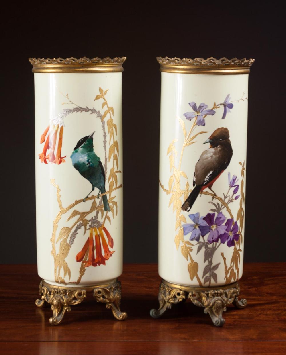 PAIR OF FRENCH PORCELAIN AND ORMOLU 3156ac