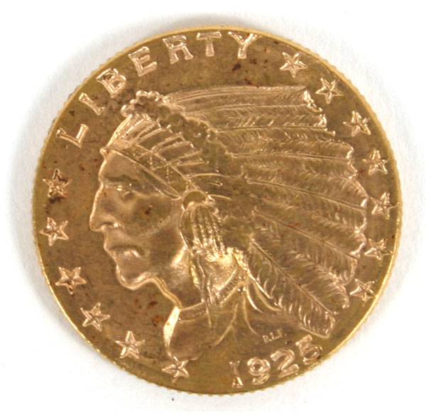 1925D Indian Head 2 50 Gold Coin 4ef13