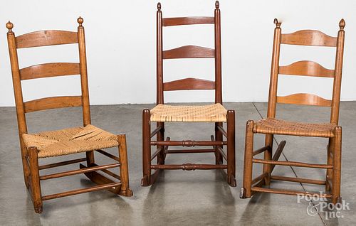 THREE LADDERBACK ROCKING CHAIRS  3156f5