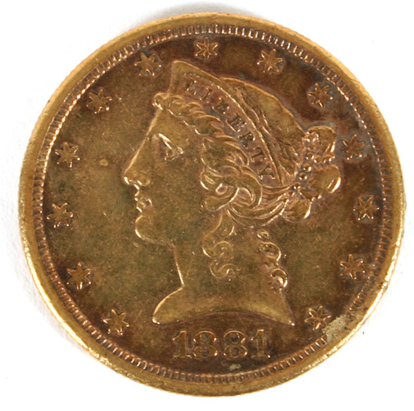1881S Liberty Head 5 Variety Two 4ef19