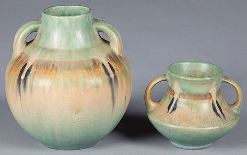 TWO ROSEVILLE MONTICELLO ART POTTERY 31575e