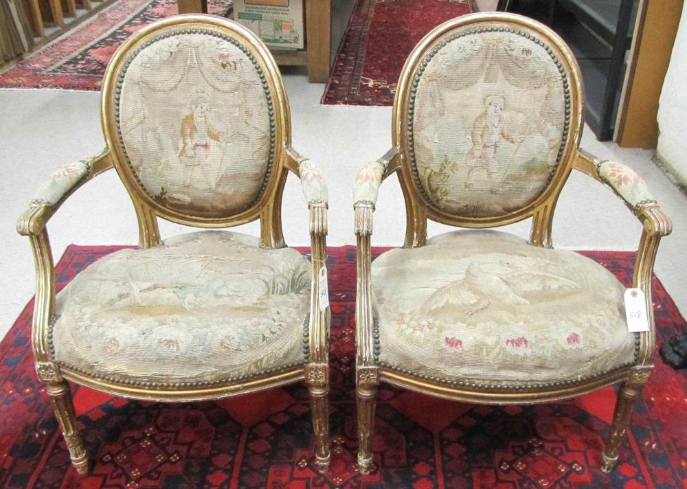 A PAIR OF LOUIS XVI STYLE FAUTEUILS  315761