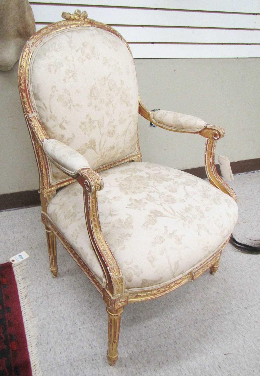 LOUIS XVI STYLE GILTWOOD FAUTEUIL  315796