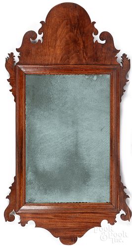 CHIPPENDALE MAHOGANY LOOKING GLASS  3157ad