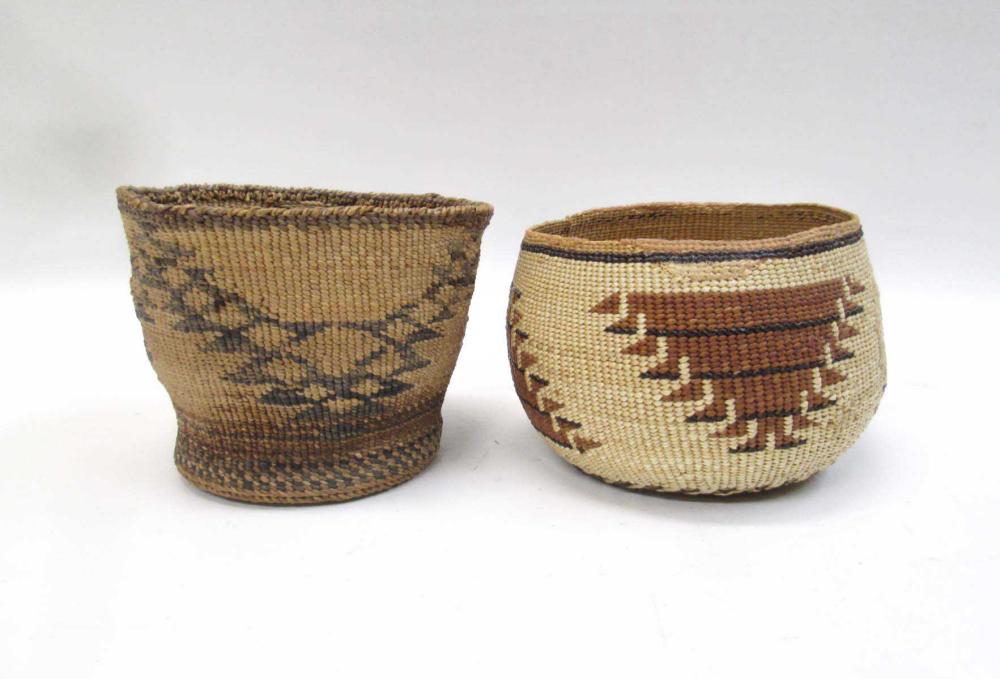 TWO NATIVE AMERICAN WOVEN BASKETS,