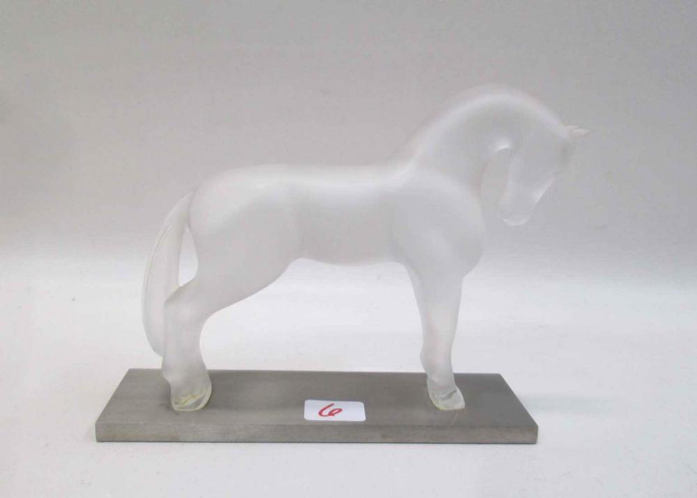 LALIQUE "SIGLAVY" HORSE SCULPTURE,