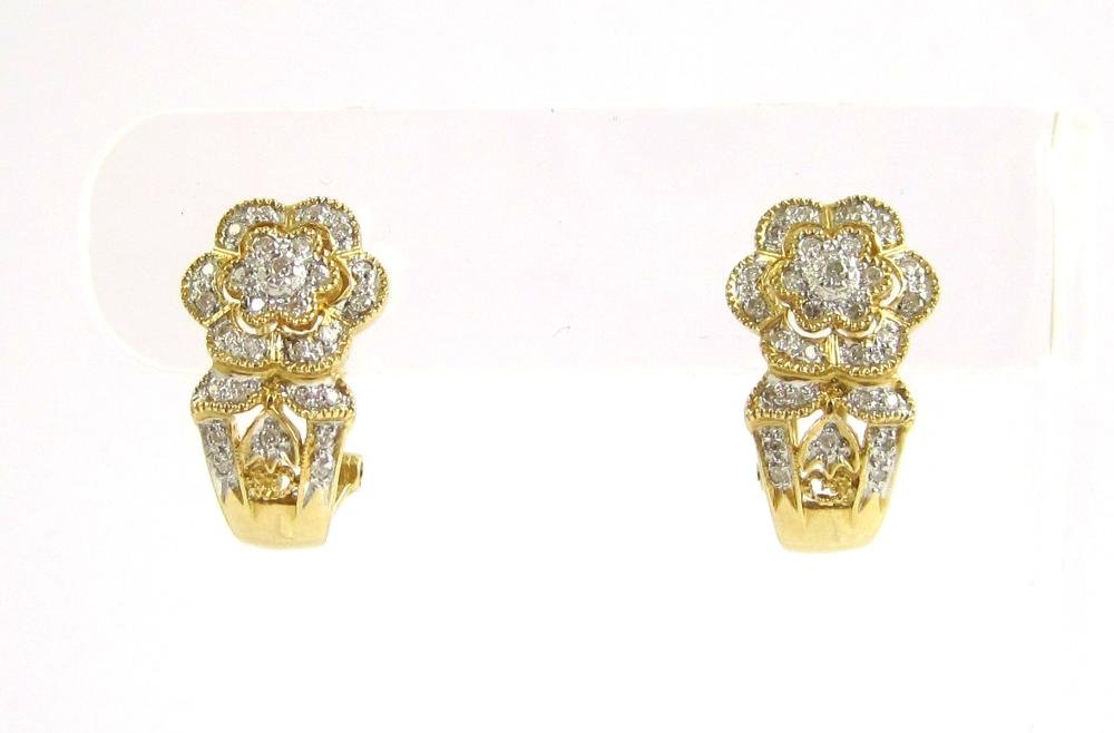 PAIR OF DIAMOND AND FOURTEEN KARAT