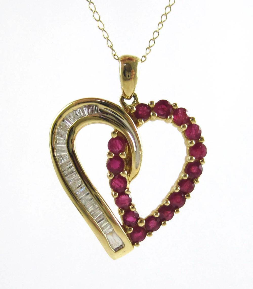RUBY AND DIAMOND PENDANT NECKLACE  315849