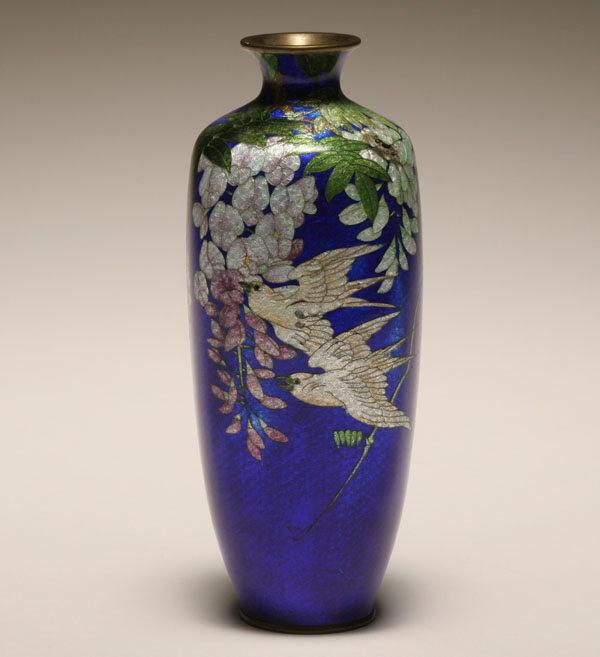 Japanese ginbari cloisonne vase,